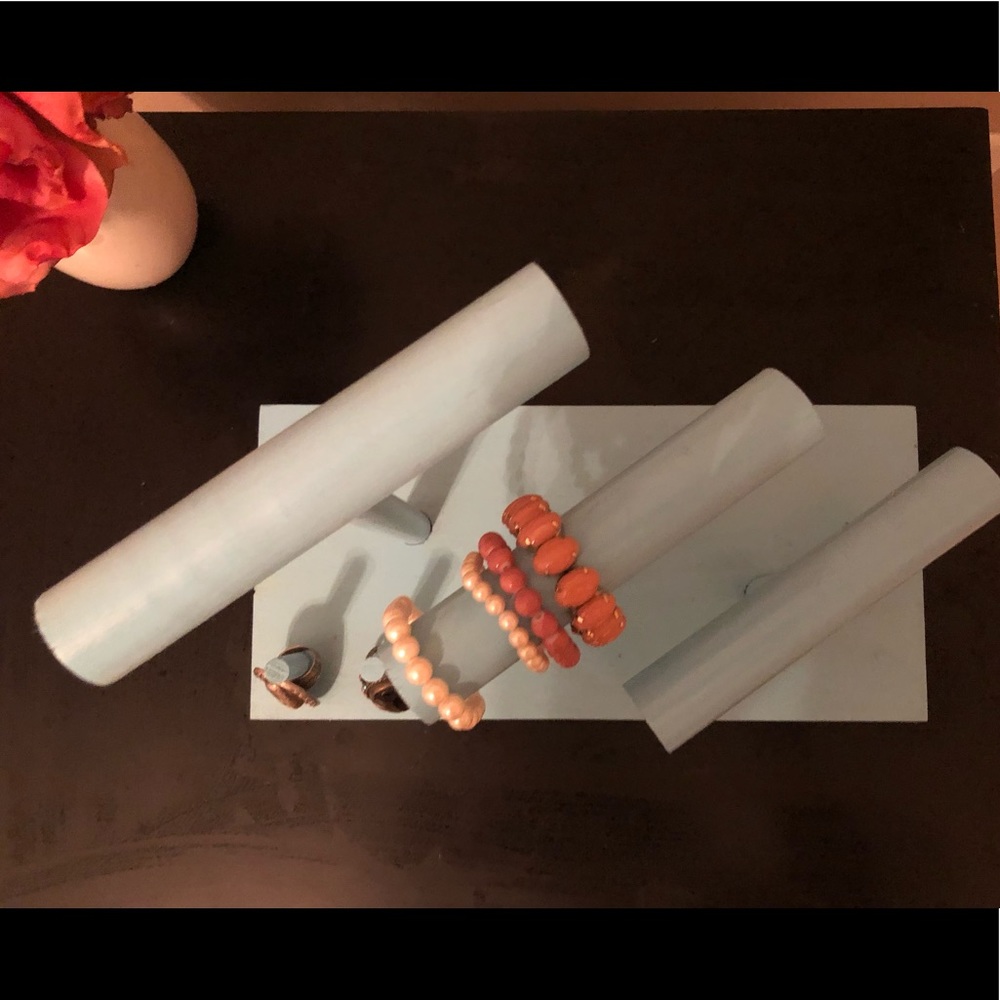 Sky Blue Wooden Jewelry Stand - Picture 3 of 7